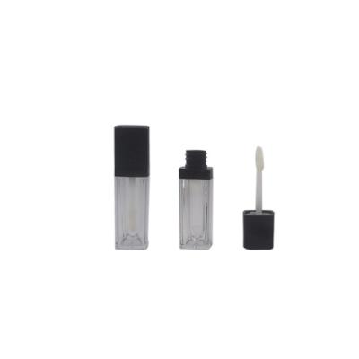 China Recyclable Wholesale Cosmetic Packaging Mini Square Matte Lip Gloss Tube 4ml Empty Lip Gloss Containers for sale