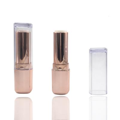 China Luxury Empty Recyclable Rose Gold Lipstick Tube Square Private Label Custom Lipstick Tube Containers for sale