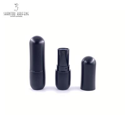 China Matte Black Empty Lipstick Cosmetic Single Wall Single Tube Packaging samll capsule mini lipstick tube custom for sale