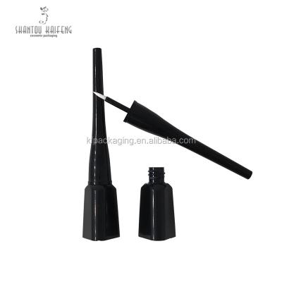 China Wholesale Recyclable Triangle Eyeliner Tube Unique Packaging With Glossy Black Brush Eyeliner Tube Container for sale