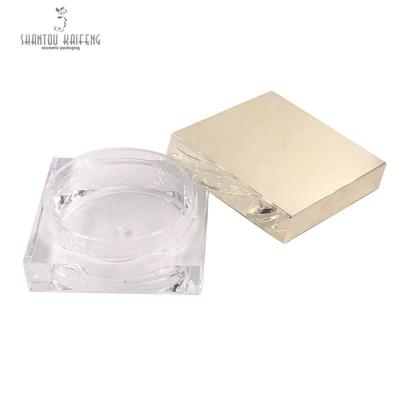 China Eco-friendly Wholesale Shiny Makeup Highlighter Bar Gold Square Powder Case Jar Loose Packaging for sale