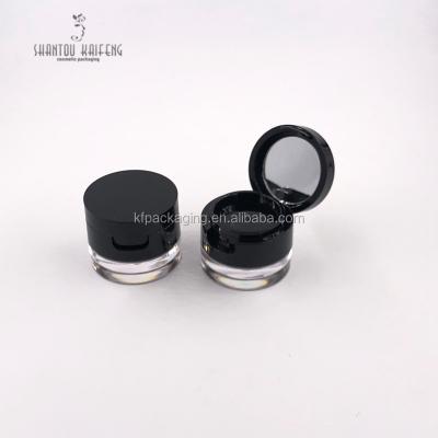 China Eco-friendly Cosmetic Empty Eyeliner Jel Case Eyeliner Jar Petg Plastic Eyeshadow Jar With Mirror for sale