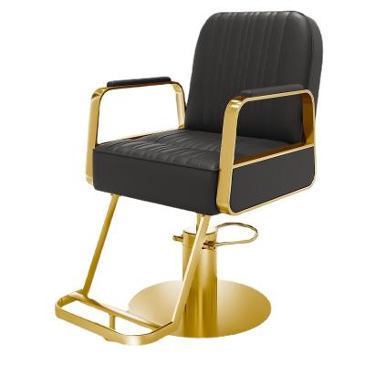 China Mid-Century YuanKai Barber Chairs High End Salons Specialized Barbershops shopshair clippersBlack Gold Sand Dragon Chair for sale