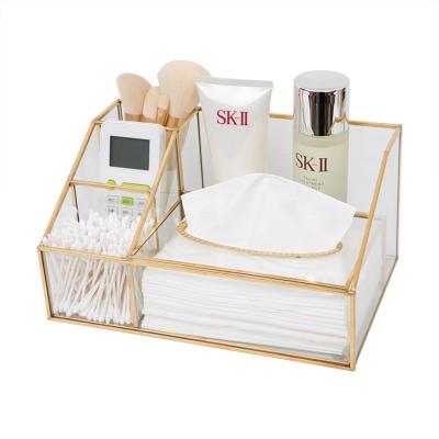 China Wholesale minimalist multifunctional tissue box hotel restaurant tissue box office household cosmetics glass storage box for sale