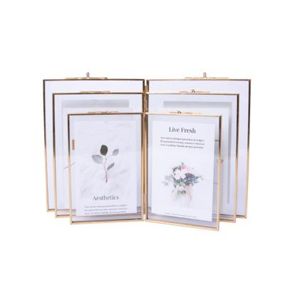 China Wholesale creative transparent double-sided glass photo frame 6 7 8 inch plant specimen clip home decoration for sale