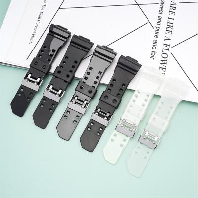 China Rubber Watch Band Strap Fit For Casio G Shock Replacement Black Watch Bands Accessories GA GD GLS-100 Resin Band Strap Waterproof for sale