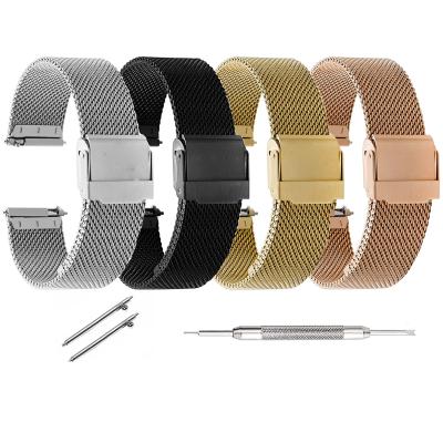 China Stainless Steel Mesh Watch Bands for DW Milanese Watch Strap for Seiko 12 14 16 17 18 19 20 21 22 23 24mm Men Women Watch Strap Steel Tools for sale