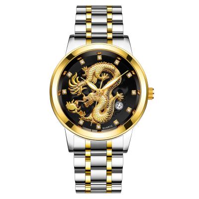 China New Date Men's Watch Gold Dragon Business Men's Quartz Watches Day/Date Watches Top Luxury Brand Montre Homme for sale