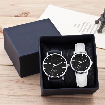 China A Unisex Pairs Pairs Watch With Box Wristwatches Set For Women Men Quartz Watch Lady Lover Leather Belt Reloj De Pareja De Relogio for sale