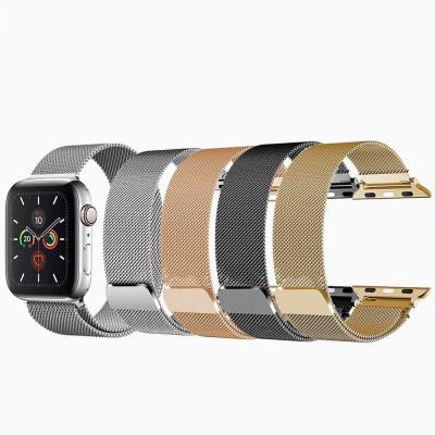 China Stainless Steel Milanese Loop Watch Band For Apple Watch Bands Stainless Steel 38 40mm Magnetic For iwatch Series 5/4/3/2/1 Strap 42 44mm for sale