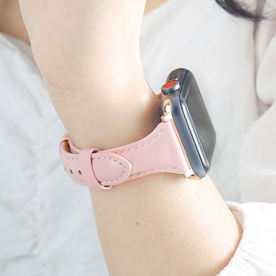 China Genuine Leather Strap Belt Leather Band For Apple Watch Strap 42MM 38MM 44MM 40MM For iWatch series7 6 Se 5 4 3 2 1 Women Watch Band for sale