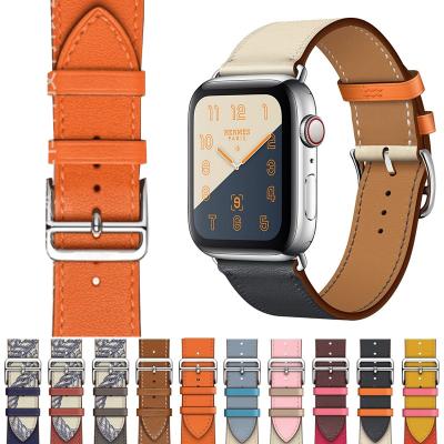 China Fanshion Leather Strap For Apple Watch Band 38mm 40mm 42mm High Quality 44mm Watch Band For iWatch Se 6 5 4 3 2 1 Strap Belt Factory for sale