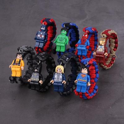 China Hiphop Superhero Toy 4 Year Endgame Spiderman Bracelet Woody Buzz Light Bracelet Building Block Actiefiguren Kinderen Gift for sale