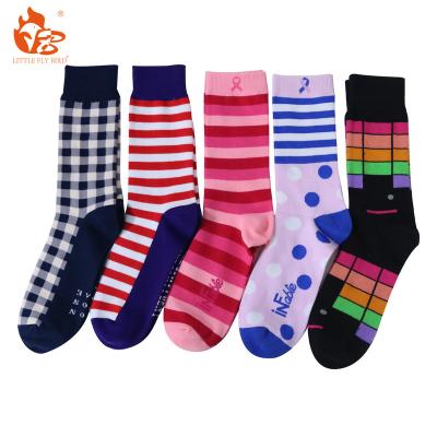 China Small clean fly bird antibacterial custom thick colorful fancy business horse design funny logo organic cotton men dress socks wholesale for sale