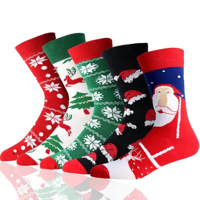 China Fashion Custom Mens Cotton Crew Socks QUICK DRY Wholesale Manufacturer Christmas Mens Socks Sublimation Socks for sale