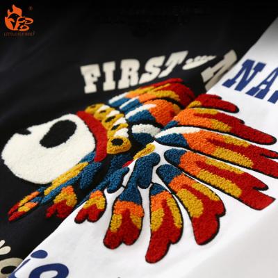 China Bird Anti-Wrinkle Small Fly Bird High Quality Cotton OEM Logo Tee Men's Classic T-shirt Custom Made Unisex Towel Embroidery T-Shirts for sale