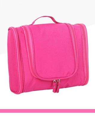 China Wholesale Fashionable Wholesale High Quality Travel Makeup Bags Pink Polyester Custom Cosmetic Bags For Women for sale