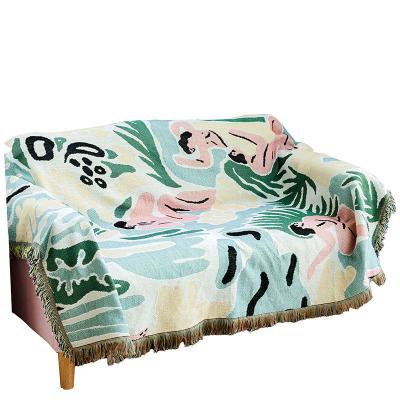 China Polyester Fiber Material Customized Soft Comfortable Designer Anti-static Luxury Sofa Blanket for sale