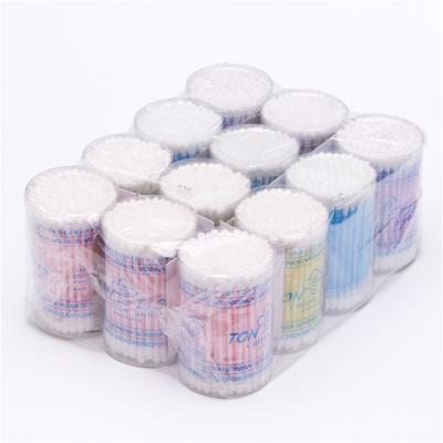 China Ear Cleaning Disposable Sterile Makeup Friendly Eyelash Plastic Paper Bamboo Cotton Pad 100pcs for sale