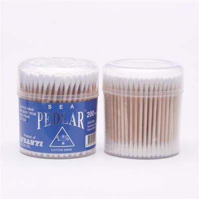 China Custom Eco - Friendly Sterile Wooden Cleaning Stick 200pcs Qtips Cotton Buds for sale