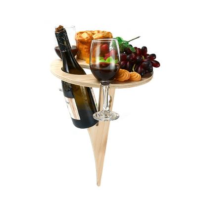 China Modern Outdoor Food Serving Tray, Removeable Wine and Snack Rack, Portable Wooden Folding Picnic Table Bench with Legs for sale