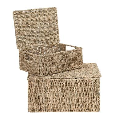 China 14.2*11.0*7.3 Inch Rectangle Basket Storage Boxes and Bins Sustainable Storage Containers for Clothing or Sundries for sale