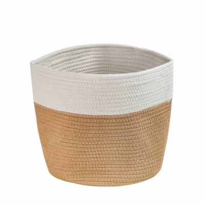 China Sustainable Exclusive Natural Cotton Rope Good Quality Factory Price Handmade Outdoor Storage And Laundry Container for sale