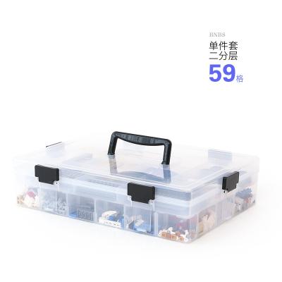 China Minimalist 59 Grid Separate Detachable Factory Direct Sales 2-Layers LEGO Toys Storage Plastic Boxes Home Storage and Organization for sale