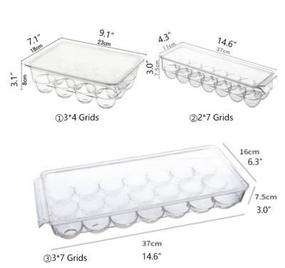 China Minimalist Plastic Container PET Egg Food Container Storage Boxes And Bins Kitchen Fridge Storage Box for sale