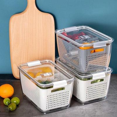 China Freshness Preservation Amazon Branded Box 19.8*13*11 cm Kitchen Drain Basket Japanese Style Plastic Organizer With Fridge Imperial for sale