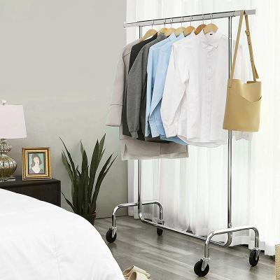 China Home Storage and Organization Good Quality Factory Price Clothes Storage Minimalist Expandable Silver Rack for sale