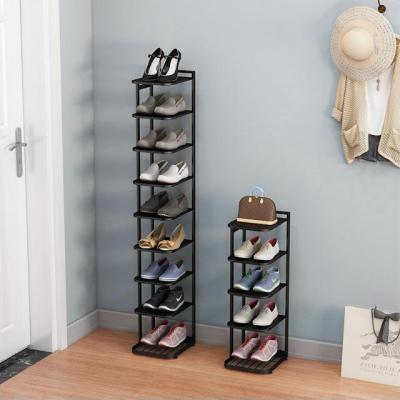 China European Minimalist 7-Layer Shoe Organizer Storage Rack Modern Style Metal Living Room Shoes Rack for sale