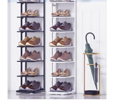 China European Minimalist 7-Layer Shoe Organizer Storage Rack Modern Style Metal Living Room Shoes Rack for sale