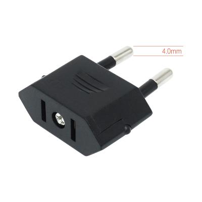 China ABS Converter 4.8mm Thick Foot European Standard EU Plug Adapter for sale