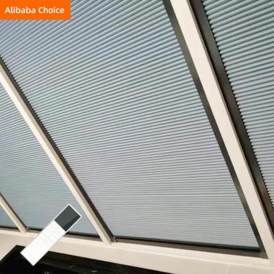 China Modern Wholesale Electric Smart Folding Blind Ceiling Curtain Motorized Skylight Honeycomb for sale