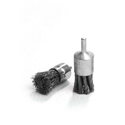 China Wear-resisting Wholesale Cheap New Design Round Carbon Stainless Steel Wire Strip End Brush for sale