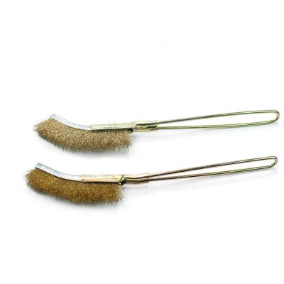 China Wear-resisting China Supplier Steel Brass Wire Polishing Tools Cleaning Copper Knife Brush for sale