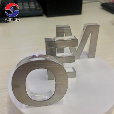 China Easy Installation Factory OEM SHINY Acrylic Non-illuminated Letters Clearly Brush Finish Stainless Steel Plate No Light Signage Home Decor for sale