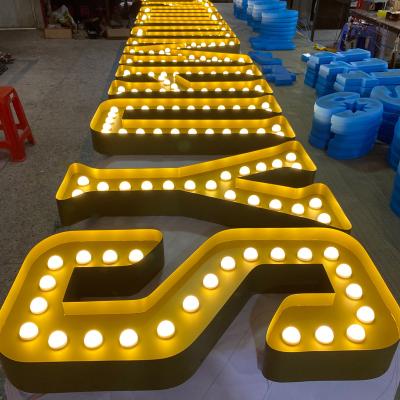 China SHINING Loft Marquee Led Signs Old Fashion Letter Lights Marquee Customized 3D Led Sign Shop Light Sign for sale