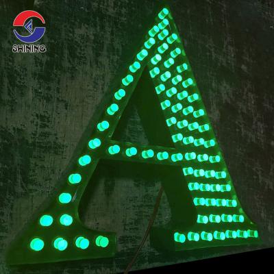 China SHINY Loft Pixel Metal Signs 12V High Brightness Stainless Steel Channel Letter Sign Digital Signage and Displays for sale