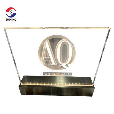 China SHINY Low Power Brand Acrylic Stand Up Led Sign Stainless Steel Store Front Signs Luminous Acrylic Letters Led Neon Sign for sale