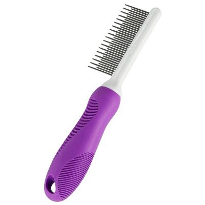 China Stocked Grooming Pet Comb with Long and Short Stainless Steel Teeth, Grooming Tool Accessories for DIY Safe Soft Dog and Cat Grooming for sale