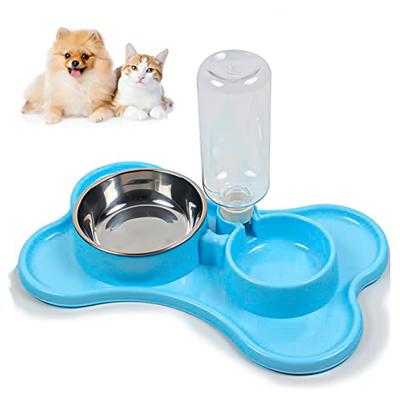 China Hot Selling Plastic Multifunctional Pet Feeding Bowl Custom Elevated Cat Bowl Pet Bowls Automatic Pet Feeder And Water Stocked for sale