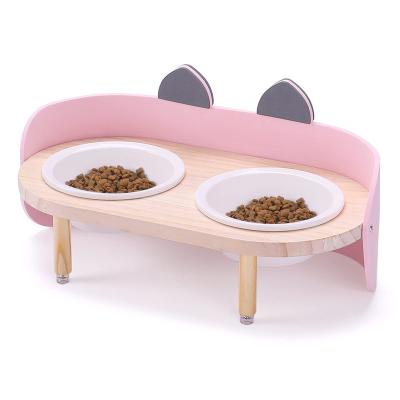 China Amazon Hot Wholesale Cat Bowl Stocked Detachable Food Bowl Set Dog Bowl Bracket Ceramic Conductor Stable Antidumping for sale