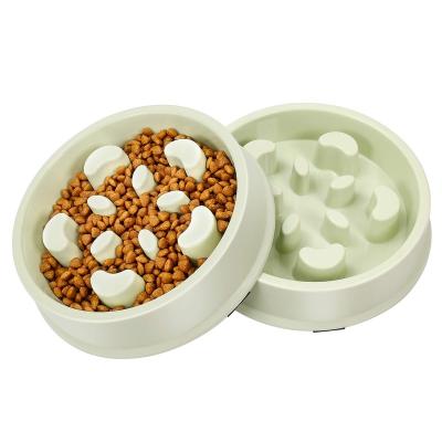 China Amazon Hot Selling Wholesale Stocked Slow Feeder Dog Bowl No Choking Slow Feeder Blow Up Retriever Dog Food Water Bowl With Funny Pattern (2 PCS) for sale