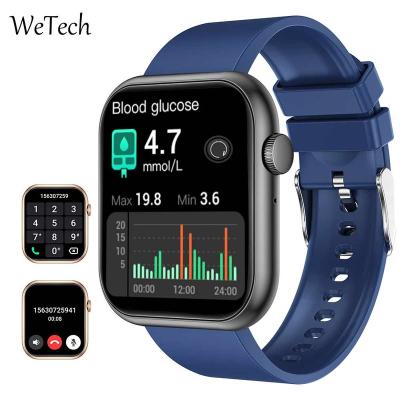 China WeTech Touch Screen IOS Android Smartwatch Bluetooth Call Heart Rate Blood Oxygen Blood Glucose Temperature Music Playback Watch Large for sale