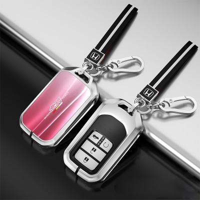 China Bling Bling Crystal 2022 High Quality Luxury Zinc Alloy 3D Tempered Glasses 3D Car Remote Smart Key Holder For Honda for sale