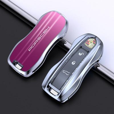 China 2022 Luxury waterproof +silicon +tempered zinc alloy 3D film tempered film for Porsche key fob cover with buckle for sale