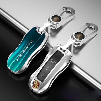 China 2022 Bling Bling Crystal Factory Tempered Glasses 3D Luxury Zinc Alloy Car Remote Smart Key Holder For Porsche for sale