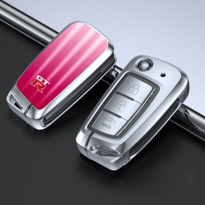 China 2022 Luxury waterproof +silicon +tempered zinc alloy 3D film tempered film for Nissan Key FOB cover with buckle for sale